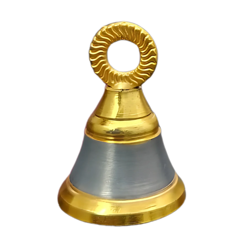Brass Pooja Bell with Ring Handle - Small