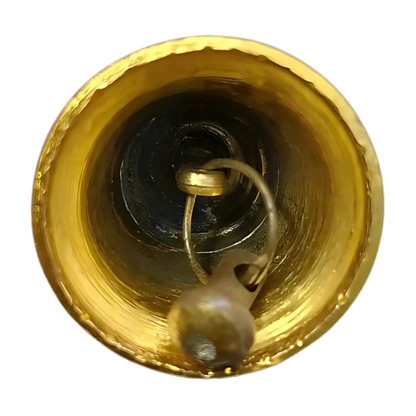 Brass Pooja Bell with Ring Handle (Small) bottom view