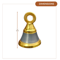 Brass Pooja Bell with Ring Handle (Small) dimensions