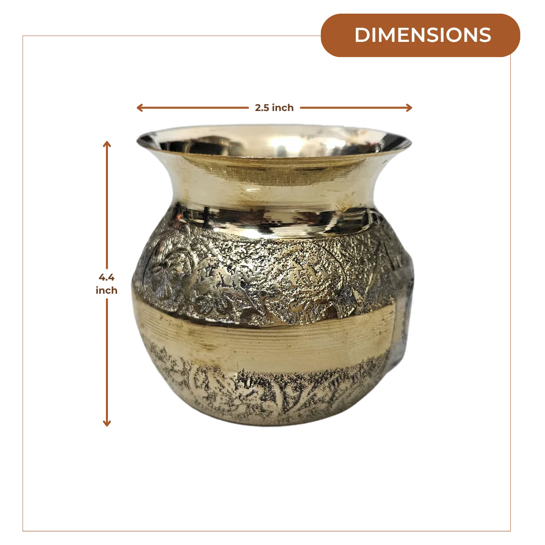 Brass Pooja Kalash dimensions
