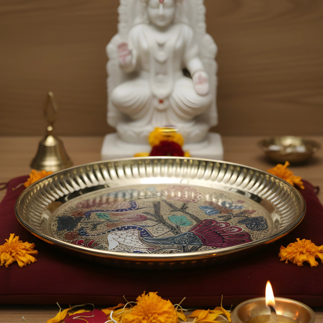 Brass Pooja Plate lifestyle image 
