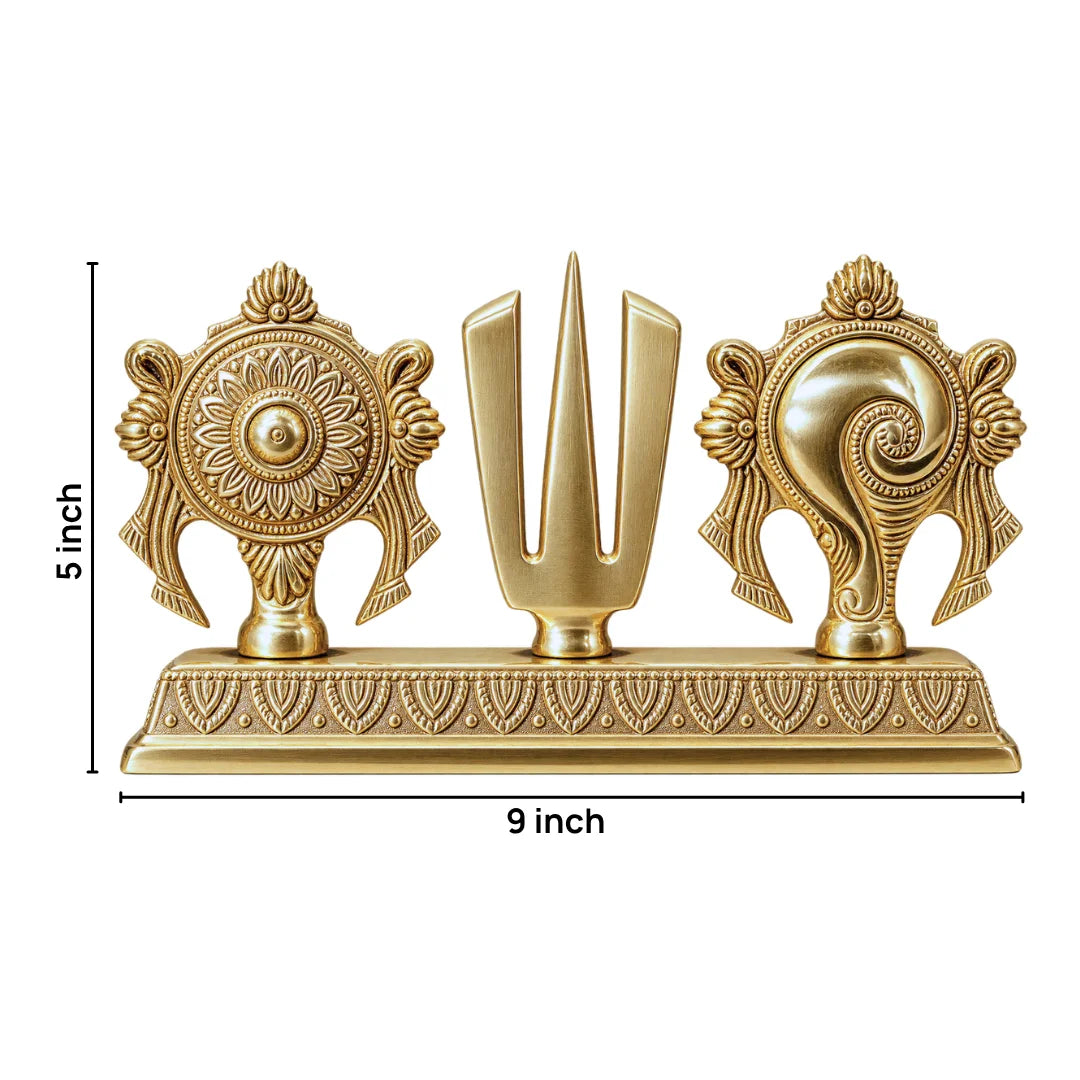 Brass Shankha Chakra Namah Symbol Dimensions