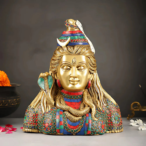 Brass Shiva Face Idol 2