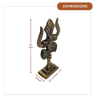 Brass Trishul Damru Idol dimensions