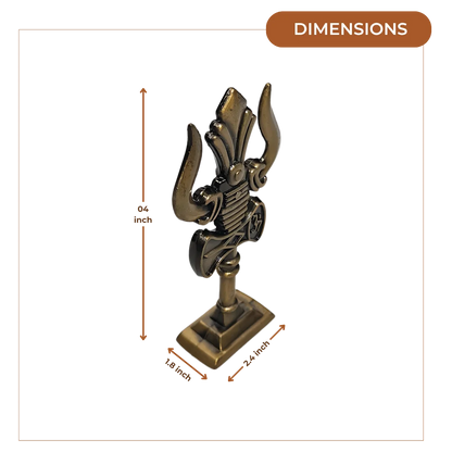Brass Trishul Damru Idol dimensions