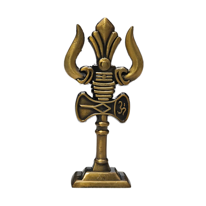 Brass Trishul Damru Idol front view