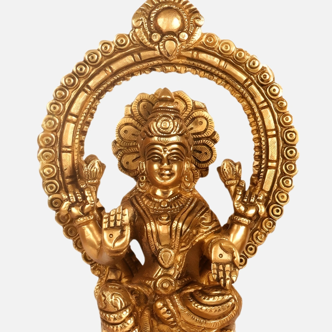Antique Brass Lakshmi Ganesha Idol 3