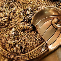 Lakshmi on Elephant Brass Idol