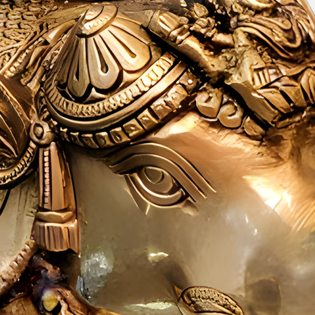 Lakshmi on Elephant Brass Idol