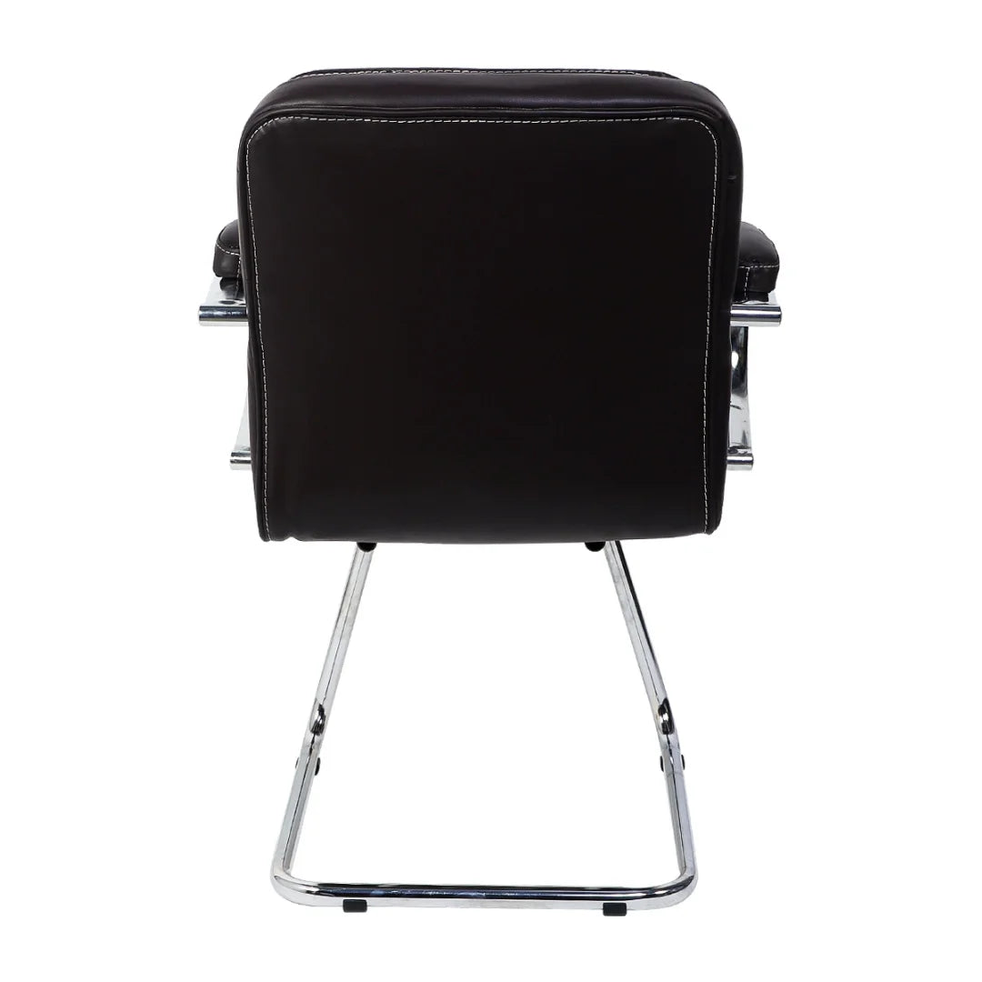 Braxon Visitor Chair with Armrest (Brown) Back View