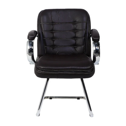 Braxon Visitor Chair with Armrest (Brown) Front view
