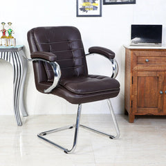 Braxon Visitor Chair with Armrest (Brown)