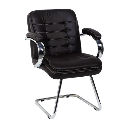 Braxon Visitor Chair with Armrest (Brown) Side angle