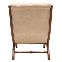 Butros Fabric Upholstered Aaram Chair  (Teak Gold)  side view back view