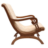 Butros Fabric Upholstered Aaram Chair  (Teak Gold)  side view 2