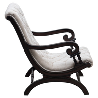 Butros Fabric Upholstered Aaram Chair without FootRest (Brown Silver) side view