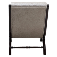 Butros Fabric Upholstered Aaram Chair without FootRest (Brown Silver) back view