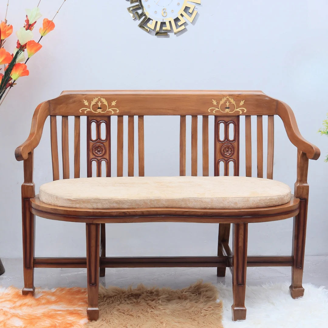 Canasto Solid Wood Love Sofa (Teak) Lifestyle Image