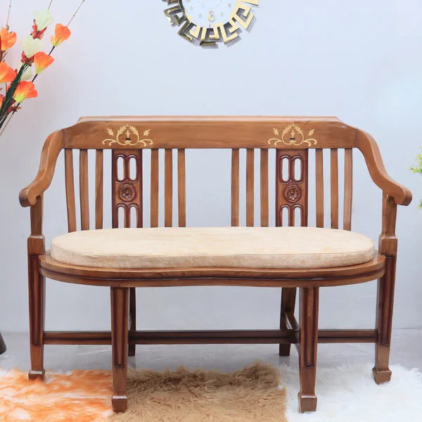 Canasto Solid Wood Love Sofa (Teak) lifestyle view