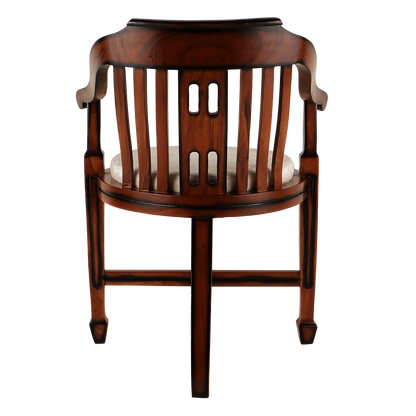 Canasto Teak Wood Arm Chair in Brown Silver color back view
