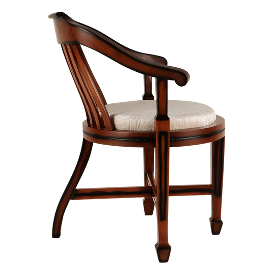 Canasto Teak Wood Arm Chair in Brown Silver color side view