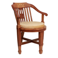 Canasto Teak Wood Arm Chair Side Angle(Teak Beige)