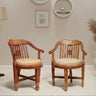 Canasto Teak Wood Arm Chairs (Teak Beige)
