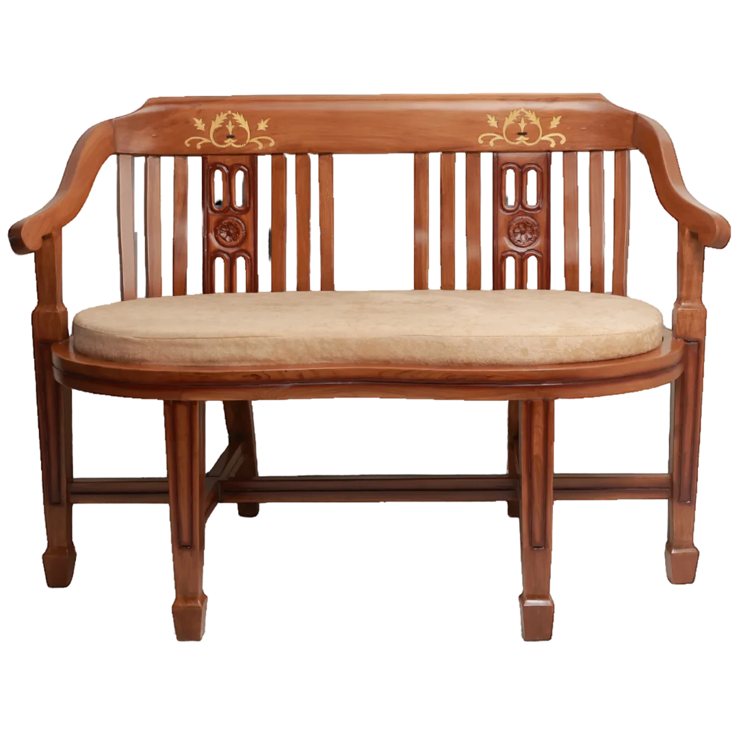 Canasto Solid Wood Arm Chair 2-Seater Teak