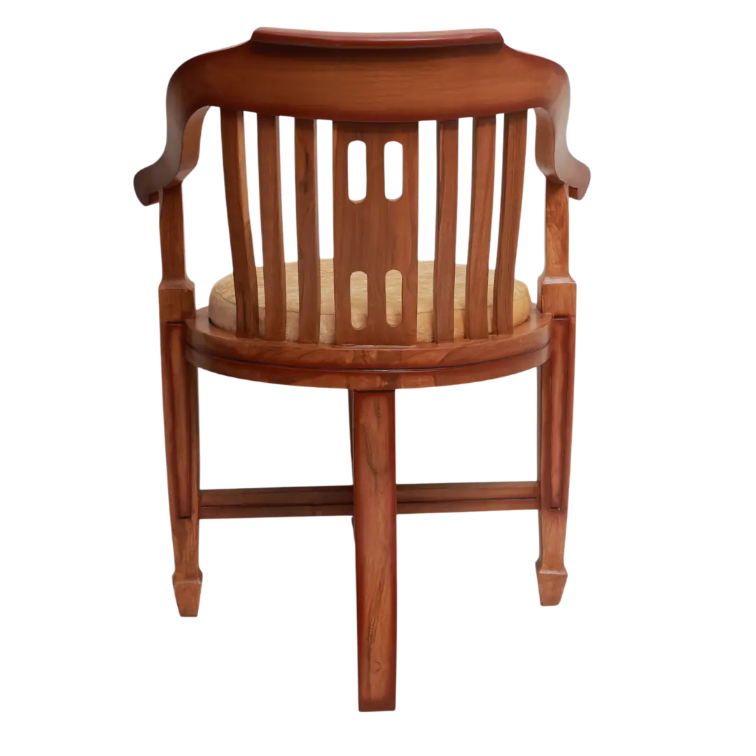 Canasto Teak Wood Arm Chair Back View(Teak Beige)