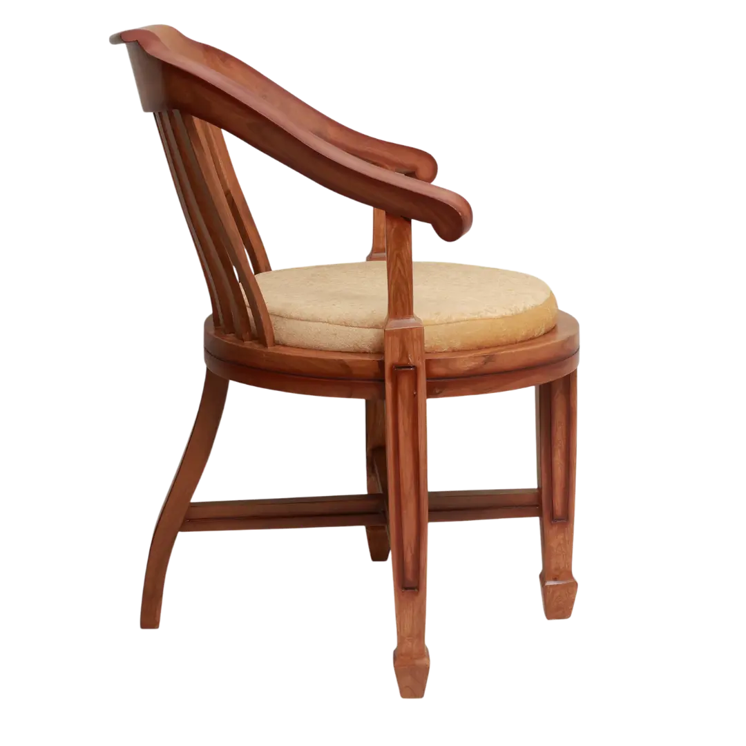 Canasto Teak Wood Arm Chair Side View(Teak Beige)