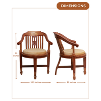 Canasto Teak Wood Arm Chair (Teak Beige) Dimensions