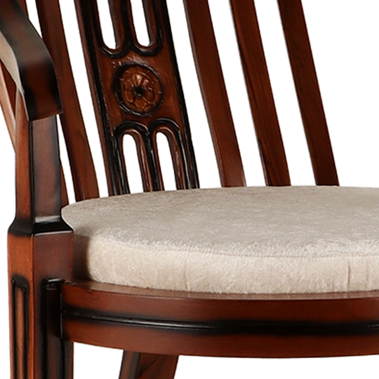 Canasto Teak Wood Arm Chair in Brown Silver color zoom view cushion