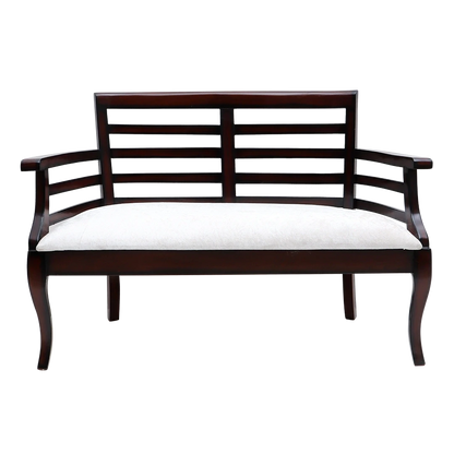 Carile Solid Wood Love Sofa/Love Seat in Brown color front view