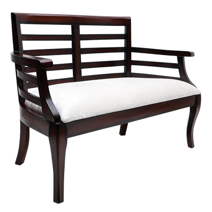Carile Solid Wood Love Sofa/Love Seat in Brown color 45° side view
