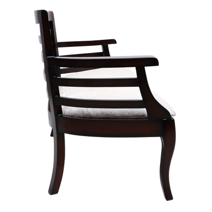 Carile Solid Wood Love Sofa/Love Seat in Brown color side view