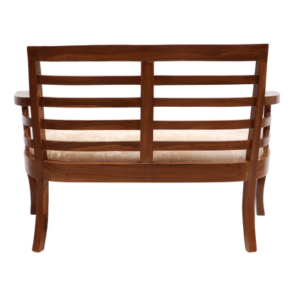 Carile Solid Wood Love Sofa / Love Seat in Teak color back view