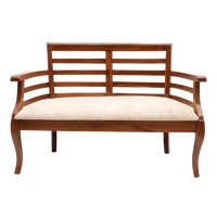 Carile Solid Wood Love Sofa / Love Seat in Teak color front view