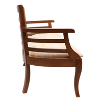 Carile Solid Wood Love Sofa / Love Seat in Teak color side view