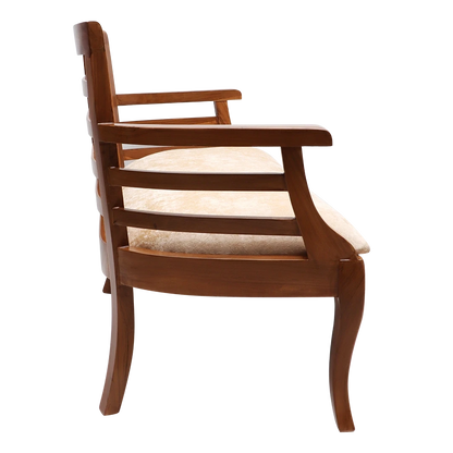 Carile Solid Wood Love Sofa / Love Seat in Teak color side view