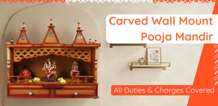Carved Wall Mount Pooja Mandir banner 