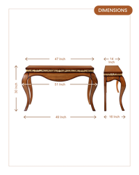 Cazalu Solid Wood Console Table (Teak) dimensions
