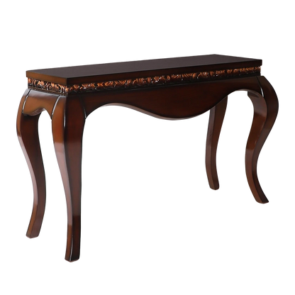 Cazalu Solid Wood Console Table in Brown color 45° side view