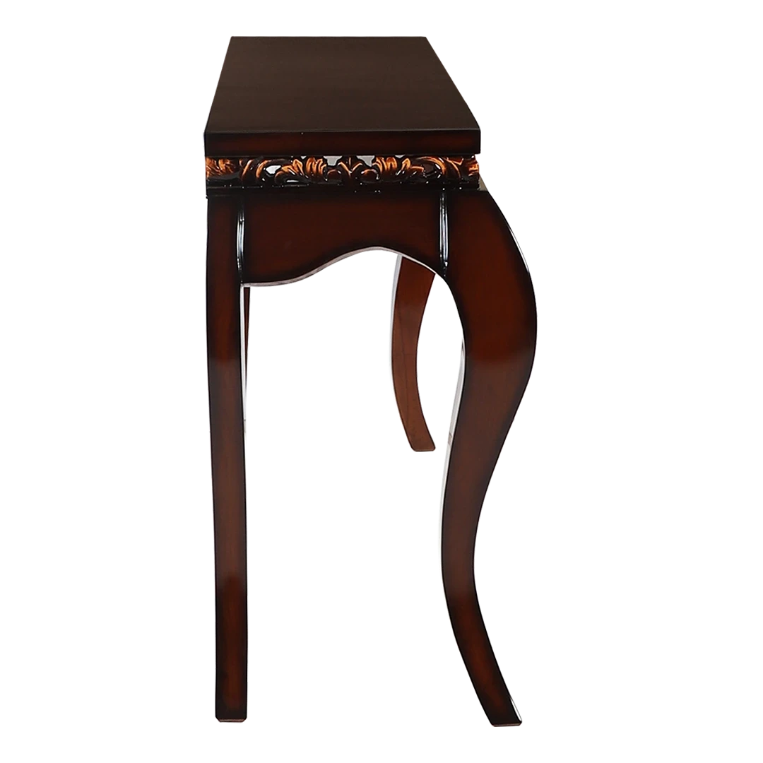 Cazalu Solid Wood Console Table in Brown color side view