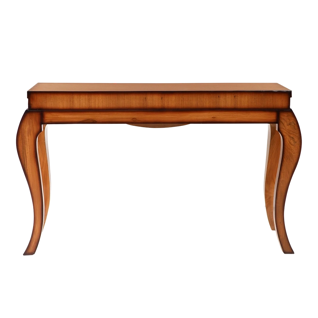 Cazalu Solid Wood Console Table in Teak color back view