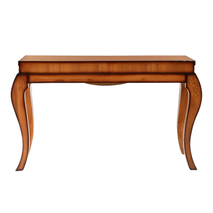 Cazalu Solid Wood Console Table in Teak color back view