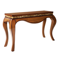Cazalu Solid Wood Console Table in Teak color 45° side view