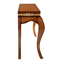 Cazalu Solid Wood Console Table in Teak color side view