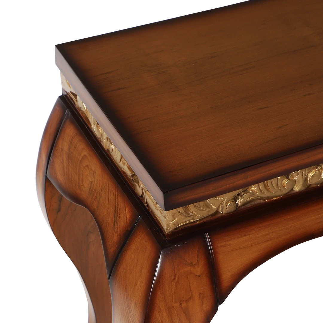 Cazalu Solid Wood Console Table in Teak color zoom view