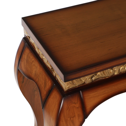 Cazalu Solid Wood Console Table in Teak color zoom view