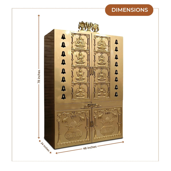  Chandrika Teak Wood Mandap (Gold)  dimensions 